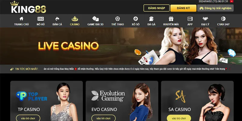 Khám phá những trò chơi casino King88 hấp dẫn